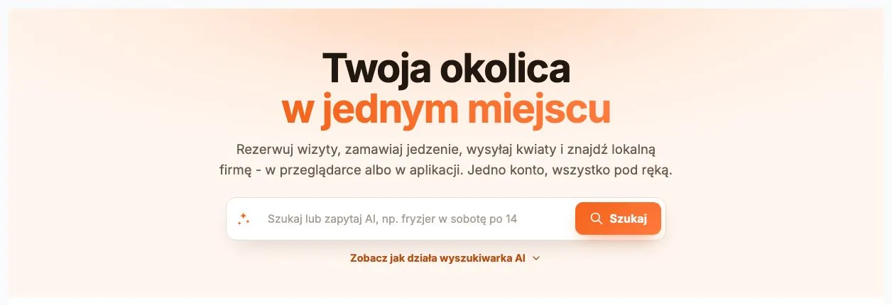 Wyszukiwarka na stronie głównej